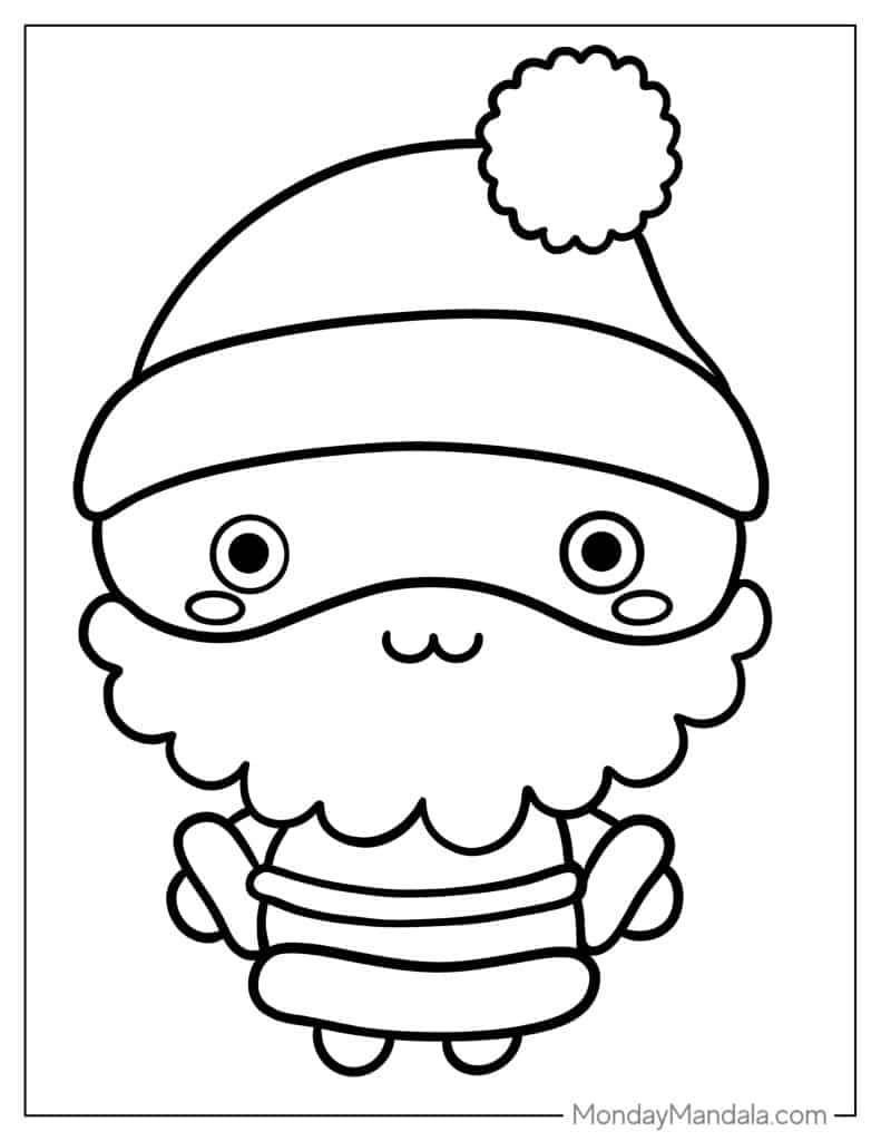 Santa coloring pages free pdf printables