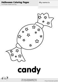 Free candy coloring page from super simple learning candy coloring pages coloring pages halloween worksheets