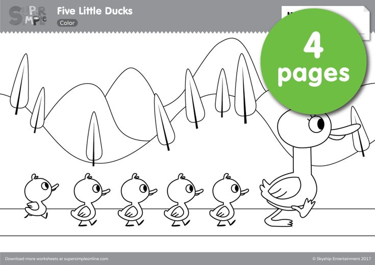 Five little ducks coloring pages super simple little duck coloring pages drawing sheet