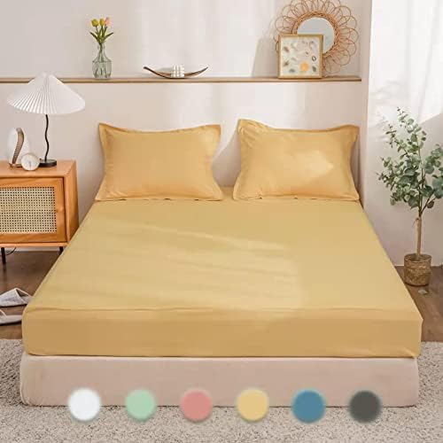 Fitted bed sheet king light camel only