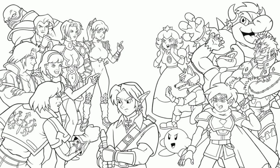 Super smash brothers coloring pages