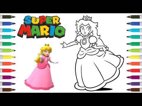 Super mario coloring page princess peach chenda