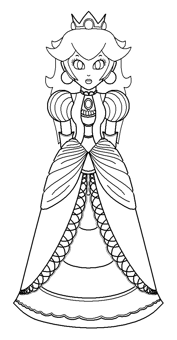 Princess peach lineart by amethyst