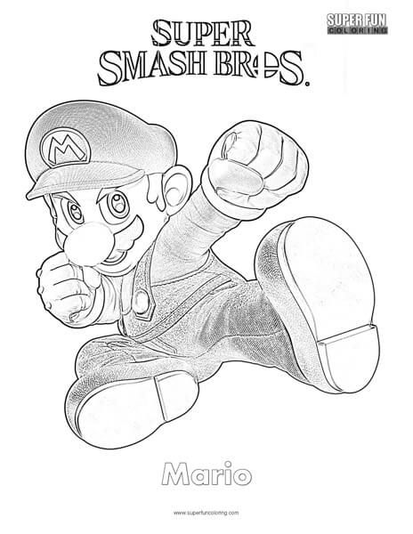 Super smash coloring pages super mario smash bros mario smash smash bros