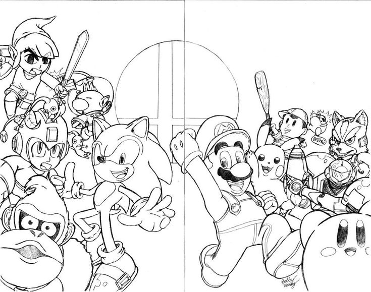 Super mario smash bros coloring pages halaman mewarnai smash bros