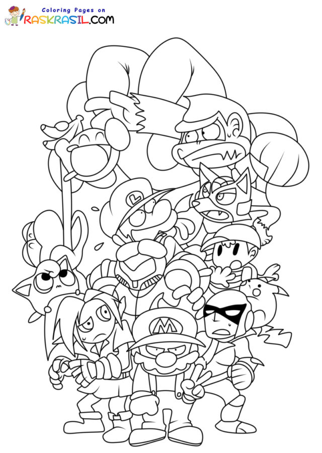 Super smash brothers coloring pages