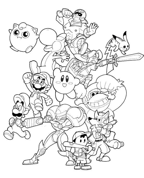 Online coloring pages characters coloring kirby characters in the game kirby