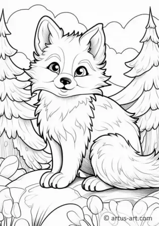 Arctic fox coloring page for kids printable coloring page artus art fox coloring page animal coloring pages coloring pages