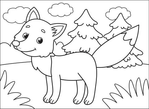 Fox coloring page free printable coloring pages