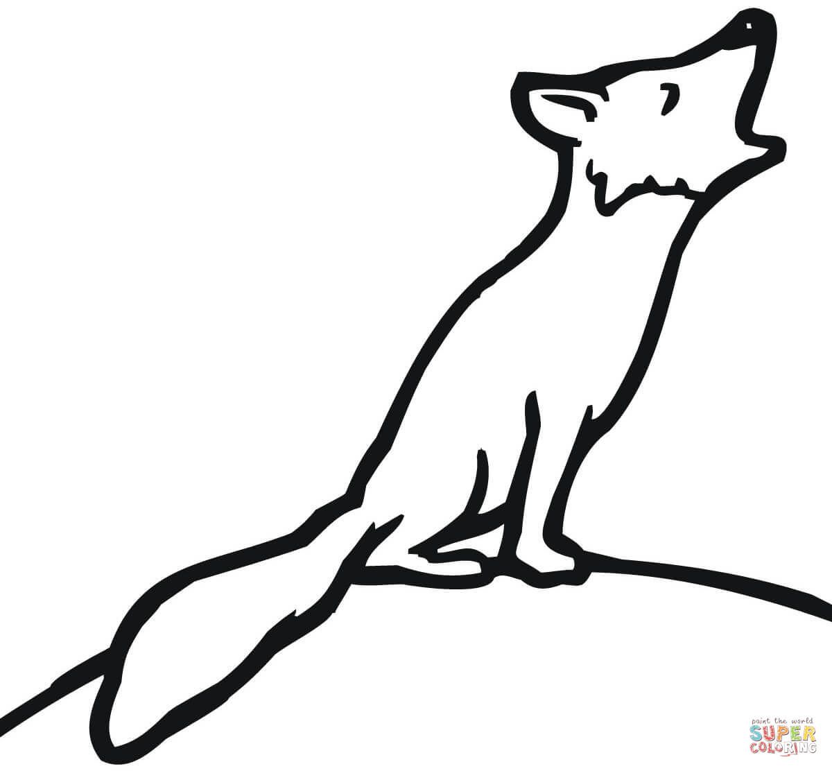 Red fox howling super coloring fox coloring page coloring pages free printable coloring pages
