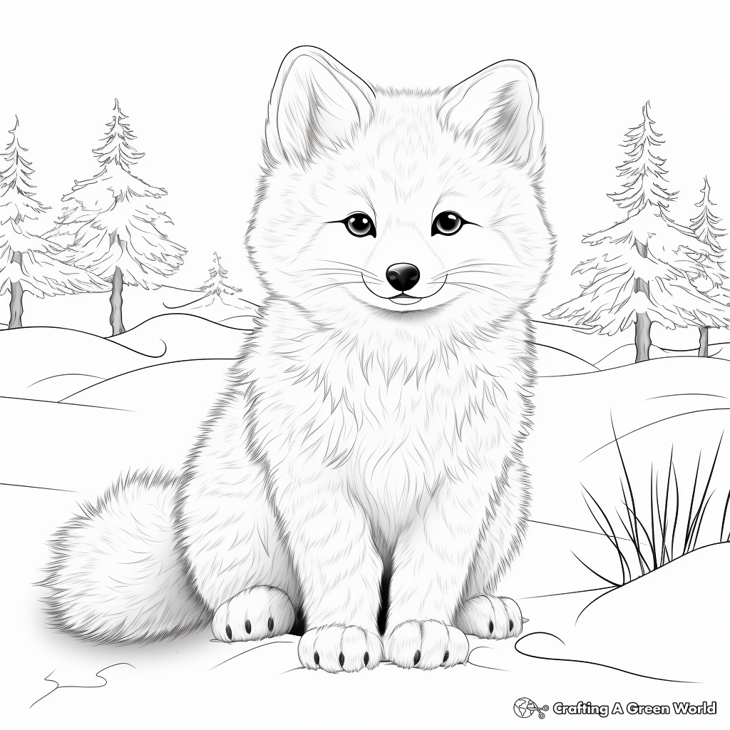 Realistic fox coloring pages