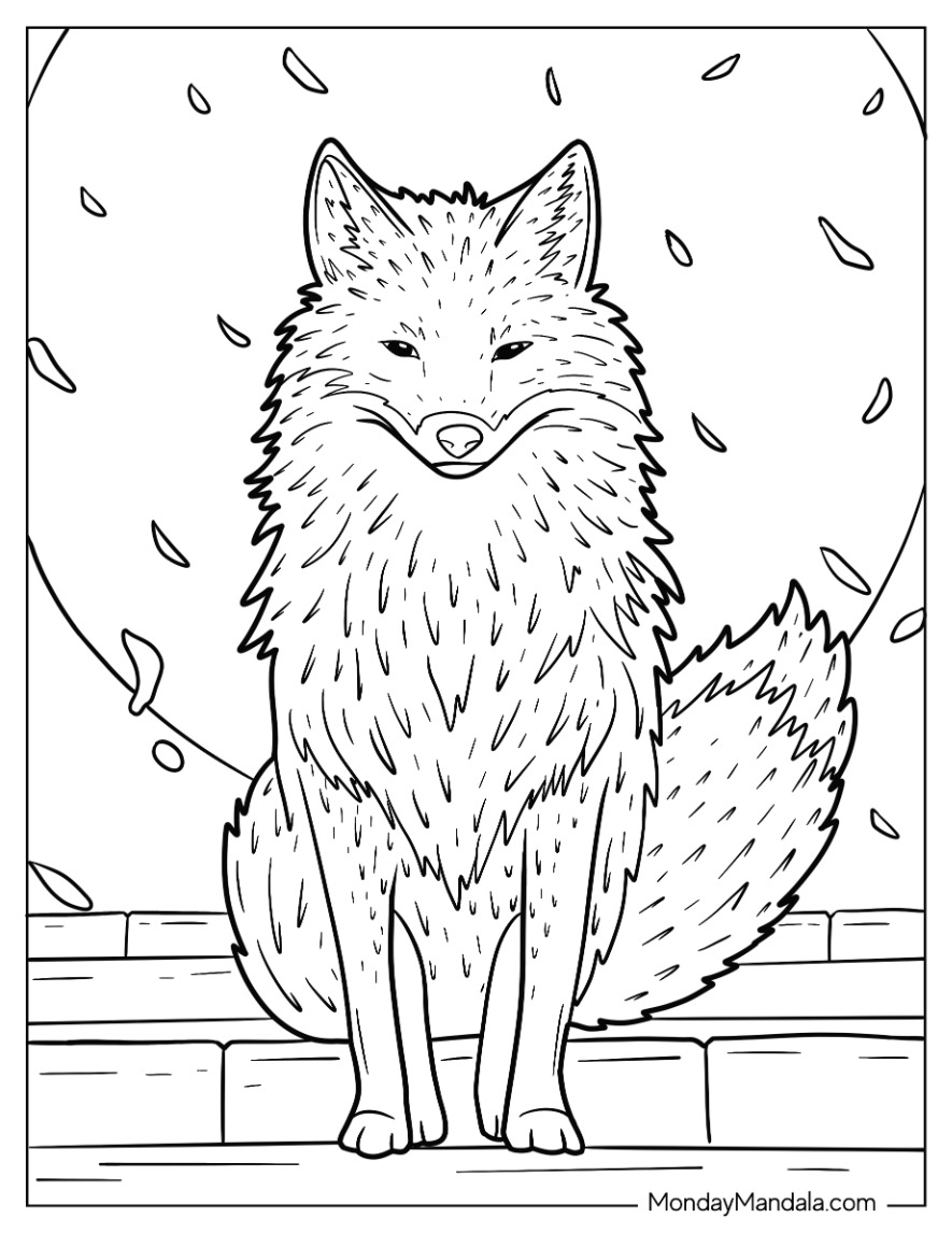 Fox coloring pages free pdf printables