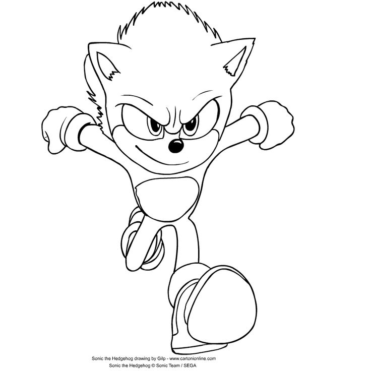 Sonic the hedgehog coloring page