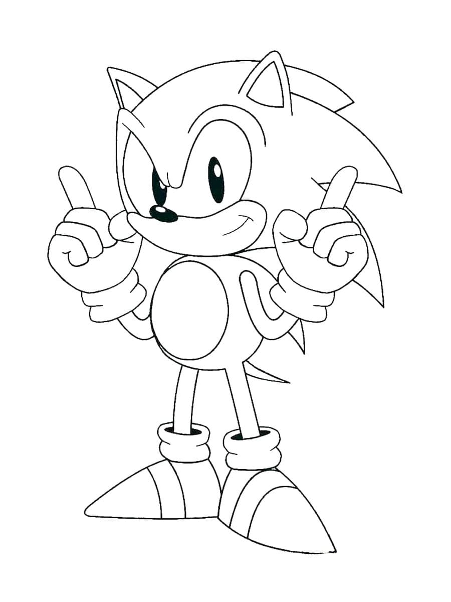 Nice sonic coloring page