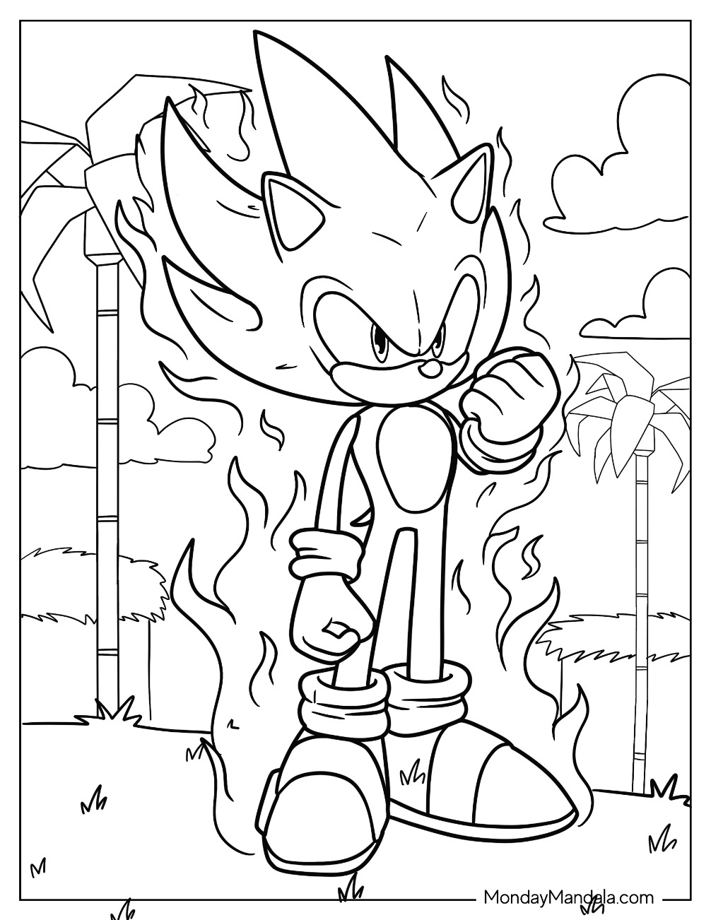 Super sonic coloring pages free pdf printables