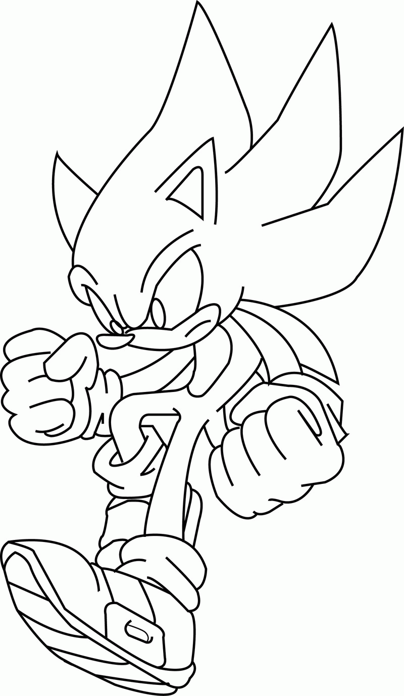 Super sonic shadow and silver coloring pages