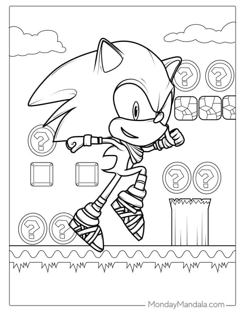 Sonic coloring pages free pdf printables