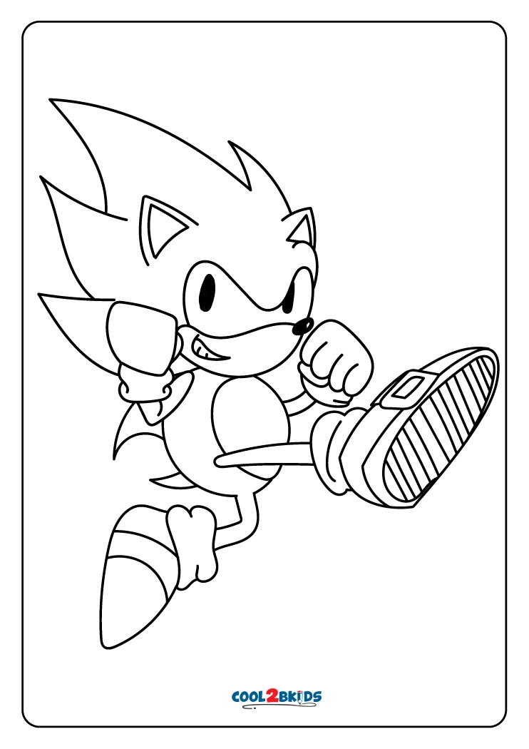 Free printable super sonic coloring pages for kids