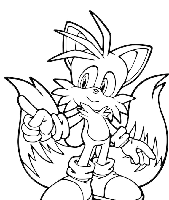 Sonic the hedgehog coloring book digital instant download pages