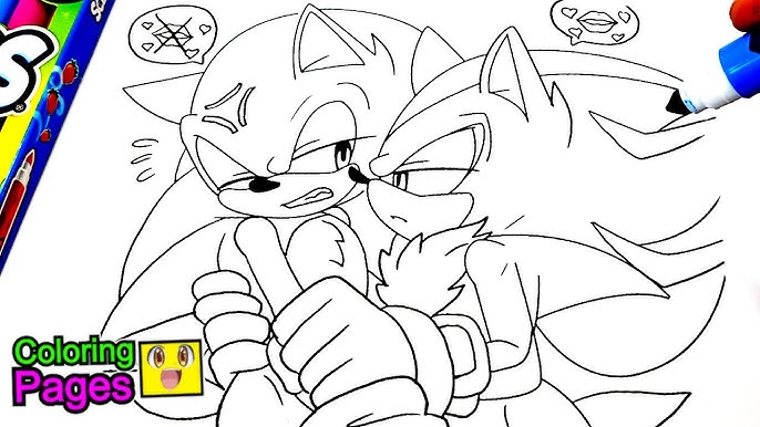 Sonic shadow in one face coloring page sonic vs shadow sonic shadow in one face full height