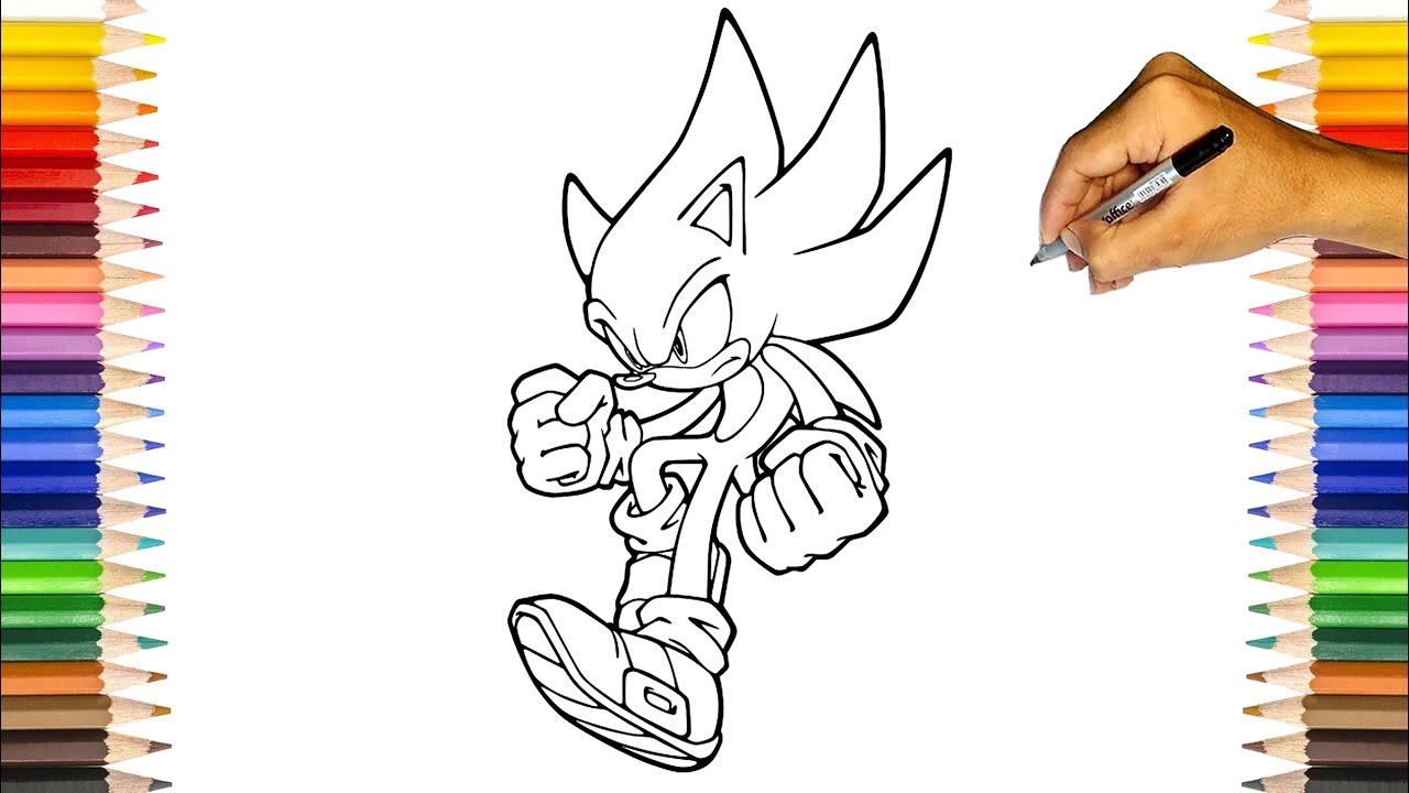 Super sonic coloring pages sonic turn super saiyan sonic the hedgehog coloring book