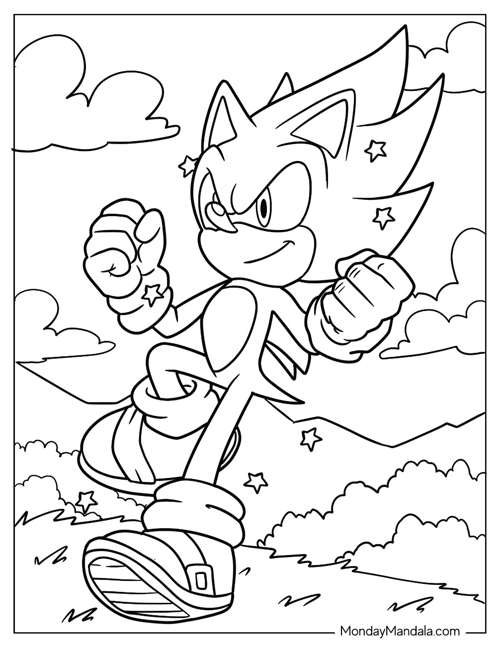 Super sonic coloring pages free pdf printables