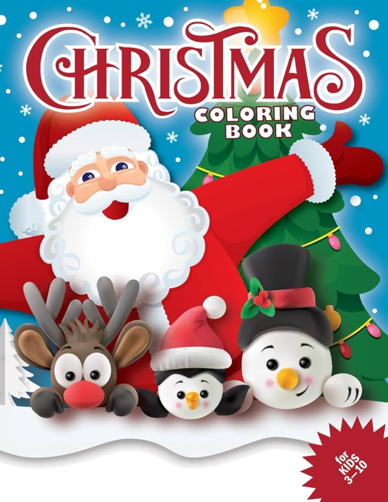 Christmas coloring book for kids super cute big and easy designs with santas snowmen reindeer ornaments toys gifts and more stocking stuffer designs mbm books