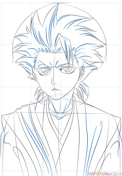 How to draw toshiro hitsugaya step by step drawing tutorials bleach drawing drawings anime sketch