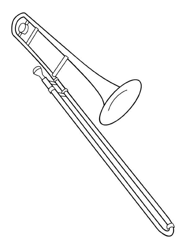 Easy trombone coloring pages trombone art trombone musical instruments drawing