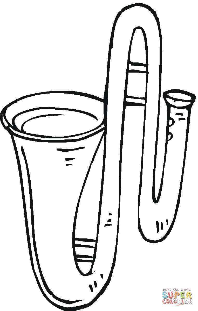 Trombone coloring page free printable coloring pages