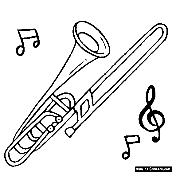 Bass trombone coloring page trombone coloring pages trombone art