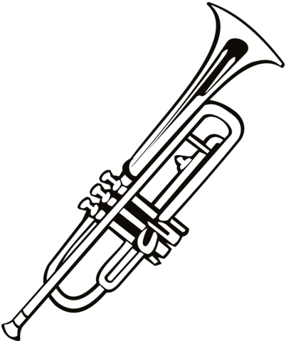 Trumpet coloring page free printable coloring pages