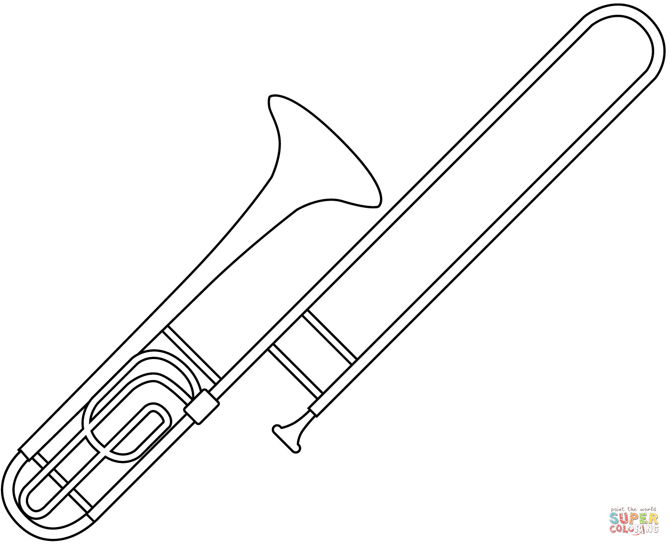 Trombone coloring page free printable coloring pages