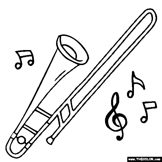 Tenor trombone coloring page color trombones trombone tenor trombone coloring pages