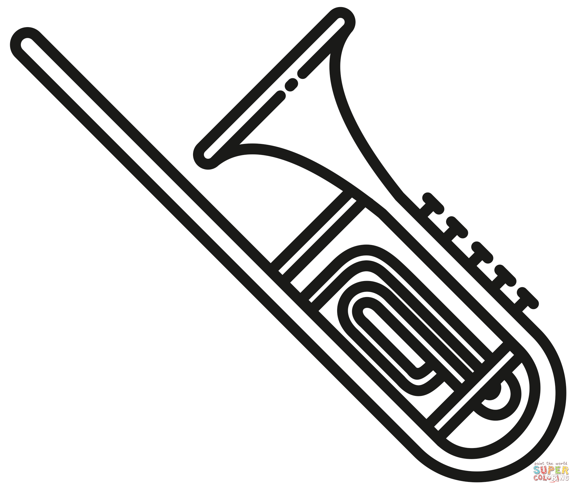 Trombone coloring page free printable coloring pages