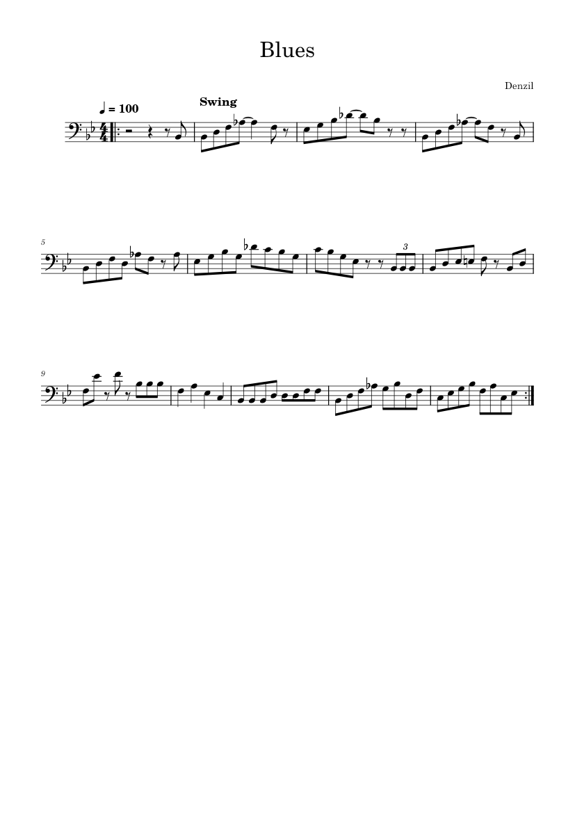 Super duper extra super blues sheet music for trombone solo