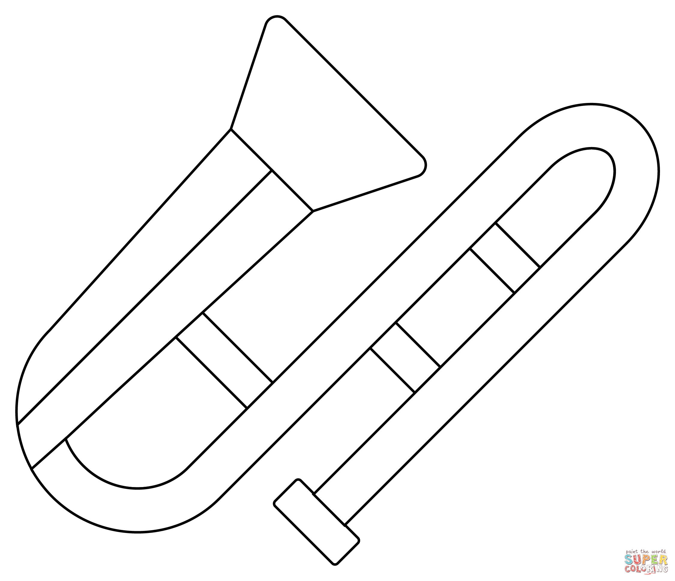 Trombone coloring page free printable coloring pages