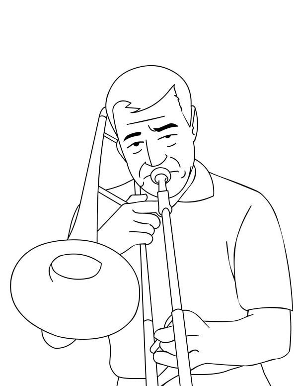 Trombone coloring pages