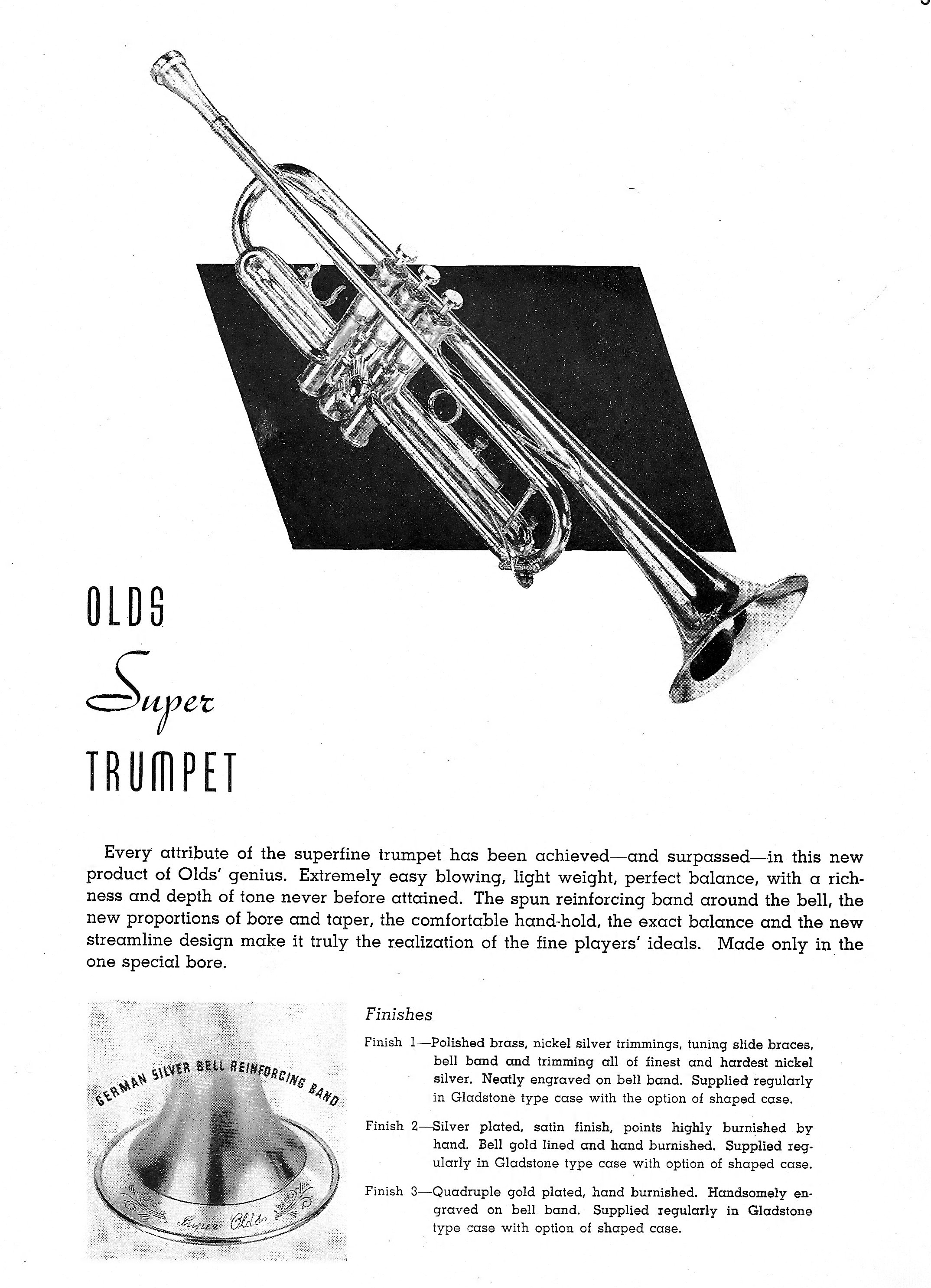 Olds early super trumpets â robb stewart brass instruments