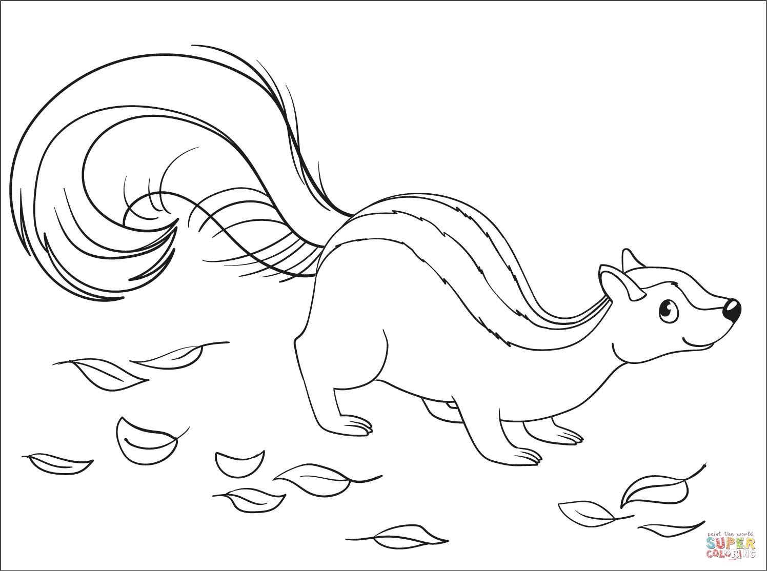 Skunk coloring page free printable coloring pages