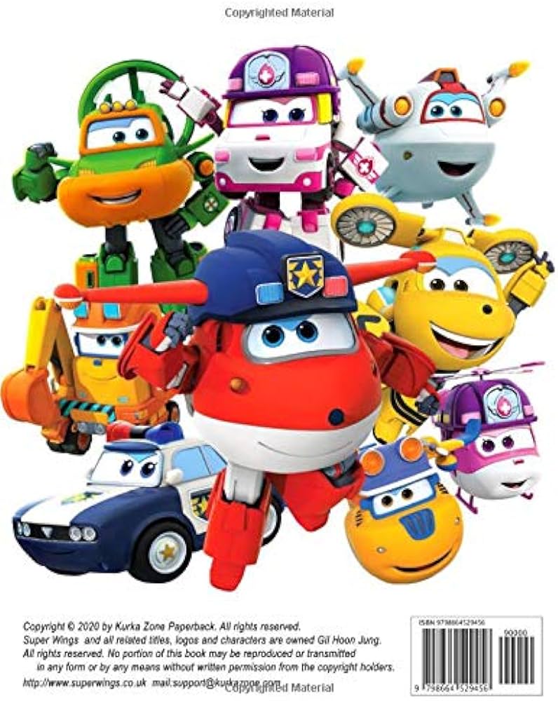 Super wings friends coloring book jett donnie dizzy jãrãme paul grand albert bello chase todd astra flip jimbo big wing roy and sky everybody is in this book kurek