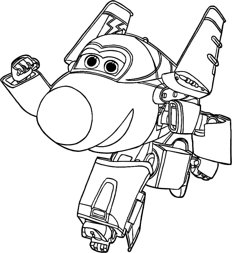Jerome from super wings coloring page