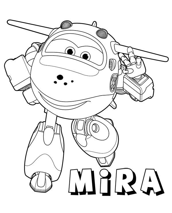 Mira plane coloring pages super wings