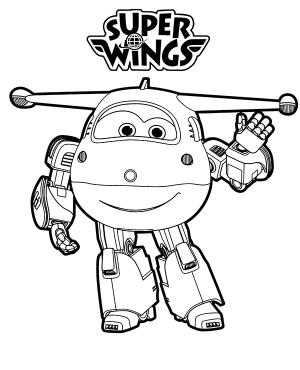 Printable jett coloring page for super wings fans