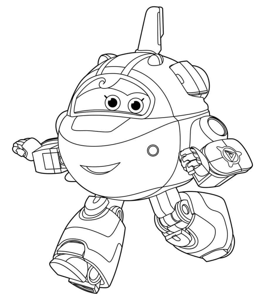 Astra from super wings coloring page