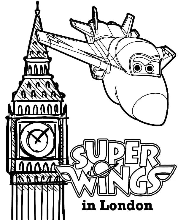 Super wings jett in london coloring page