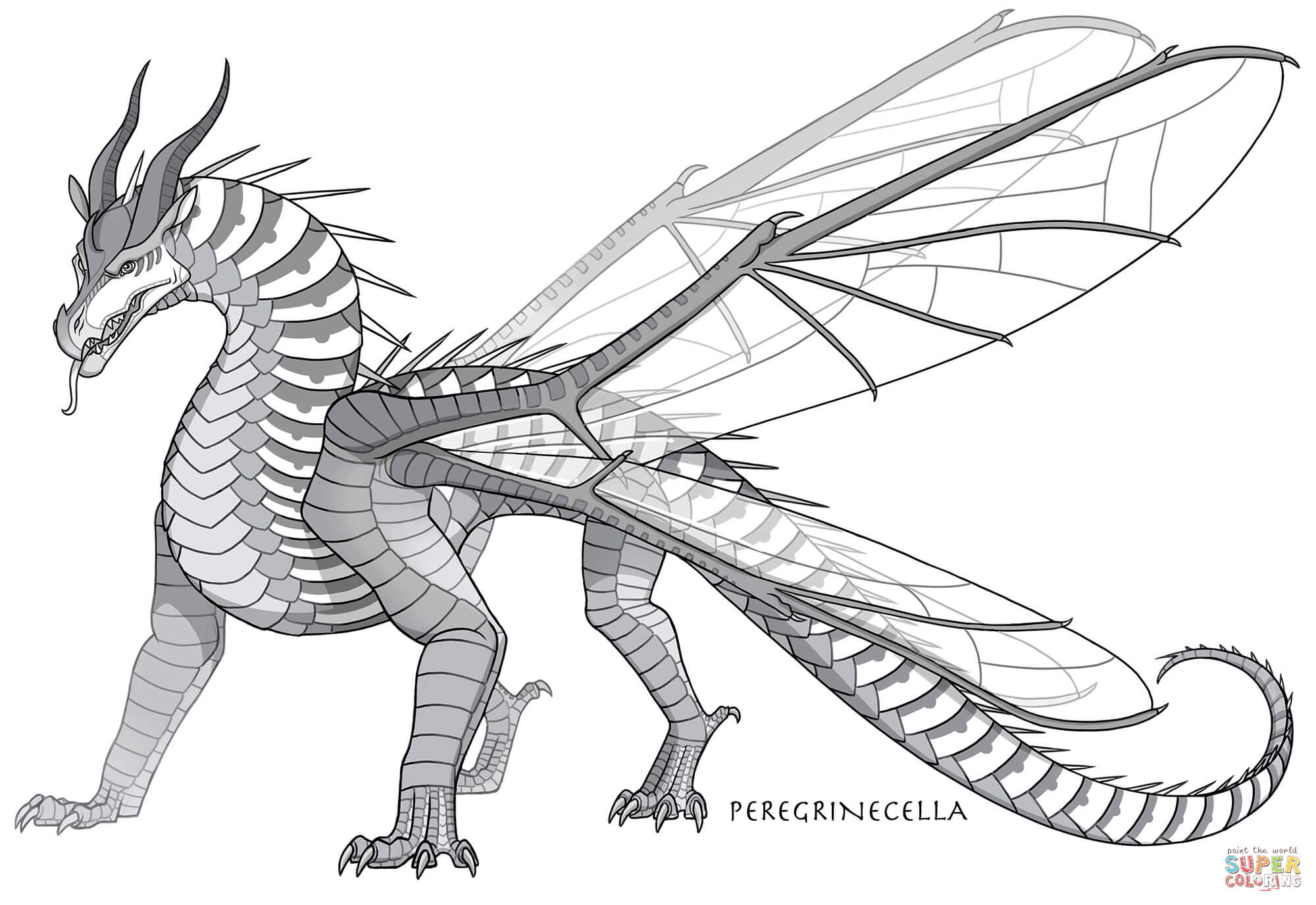 Hivewing dragon coloring page free printable coloring pages