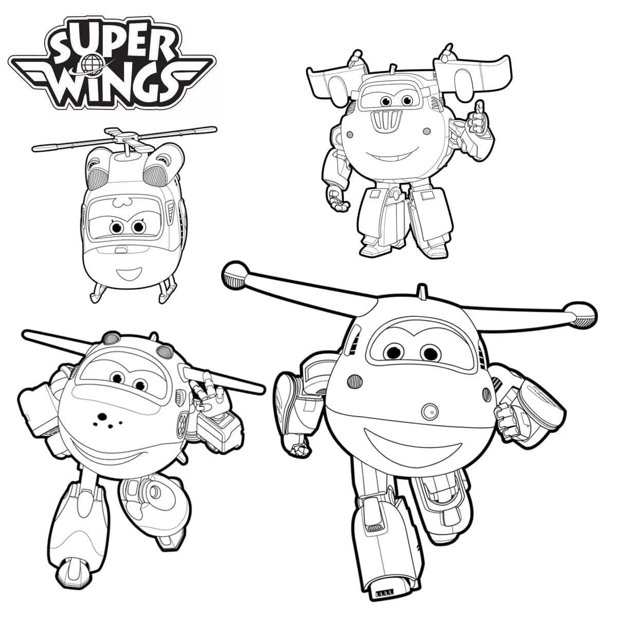 Printable super wings coloring page