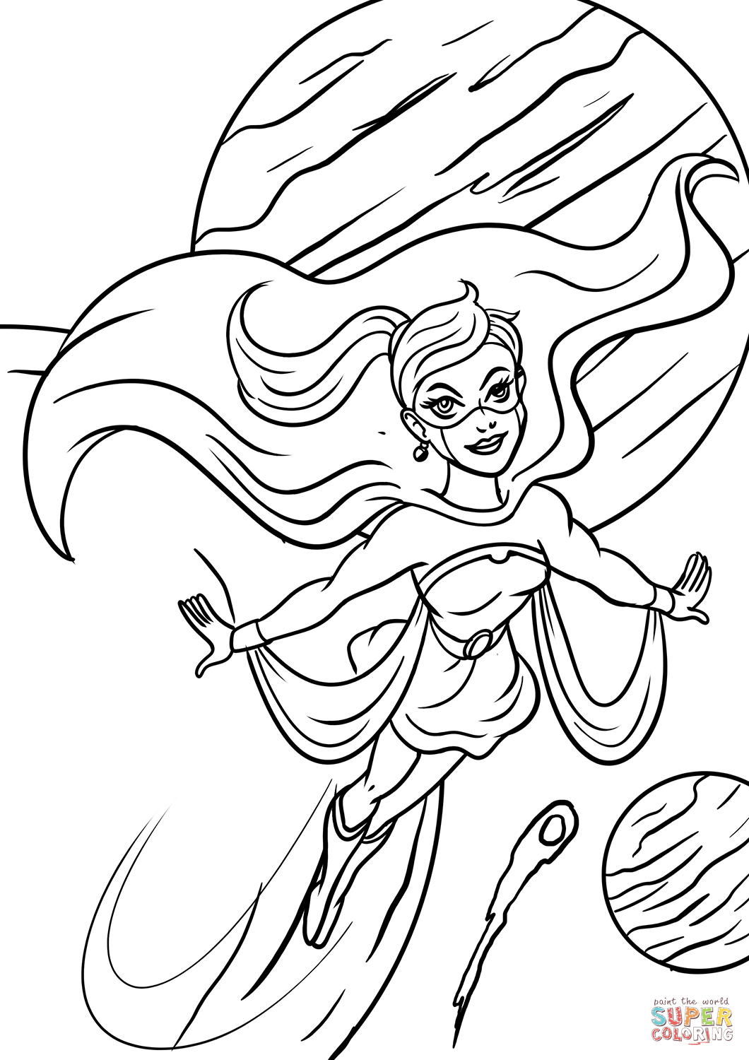 Super woman coloring page free printable coloring pages