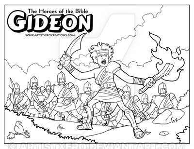 Gideon coloring page alkitab pendidikan anak usia dini pendidikan